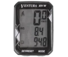 Велокомпьютер VENTURA XIV W, 14 функций, беспроводной, черны