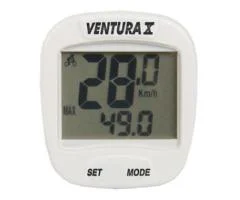 Велокомпьютер VENTURA Х, 10 функций, белый, 5-244554 оптом