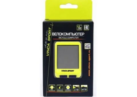 Велокомпьютер Vinca Sport, беспроводной, 12 функций, lime/bl - 1/4