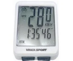 Велокомпьютер беспроводной, Vinca Sport 12 функций, белый с