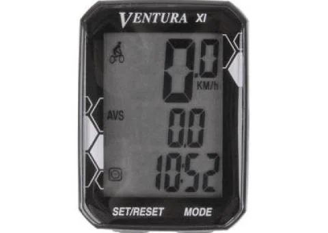 Велокомпьютер VENTURA ХI NEW,проводной, 11 функций, черный, - 1/3