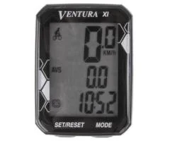 Велокомпьютер VENTURA ХI NEW,проводной, 11 функций, черный,